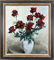 Piet van Wijngaerdt, Vase with red roses