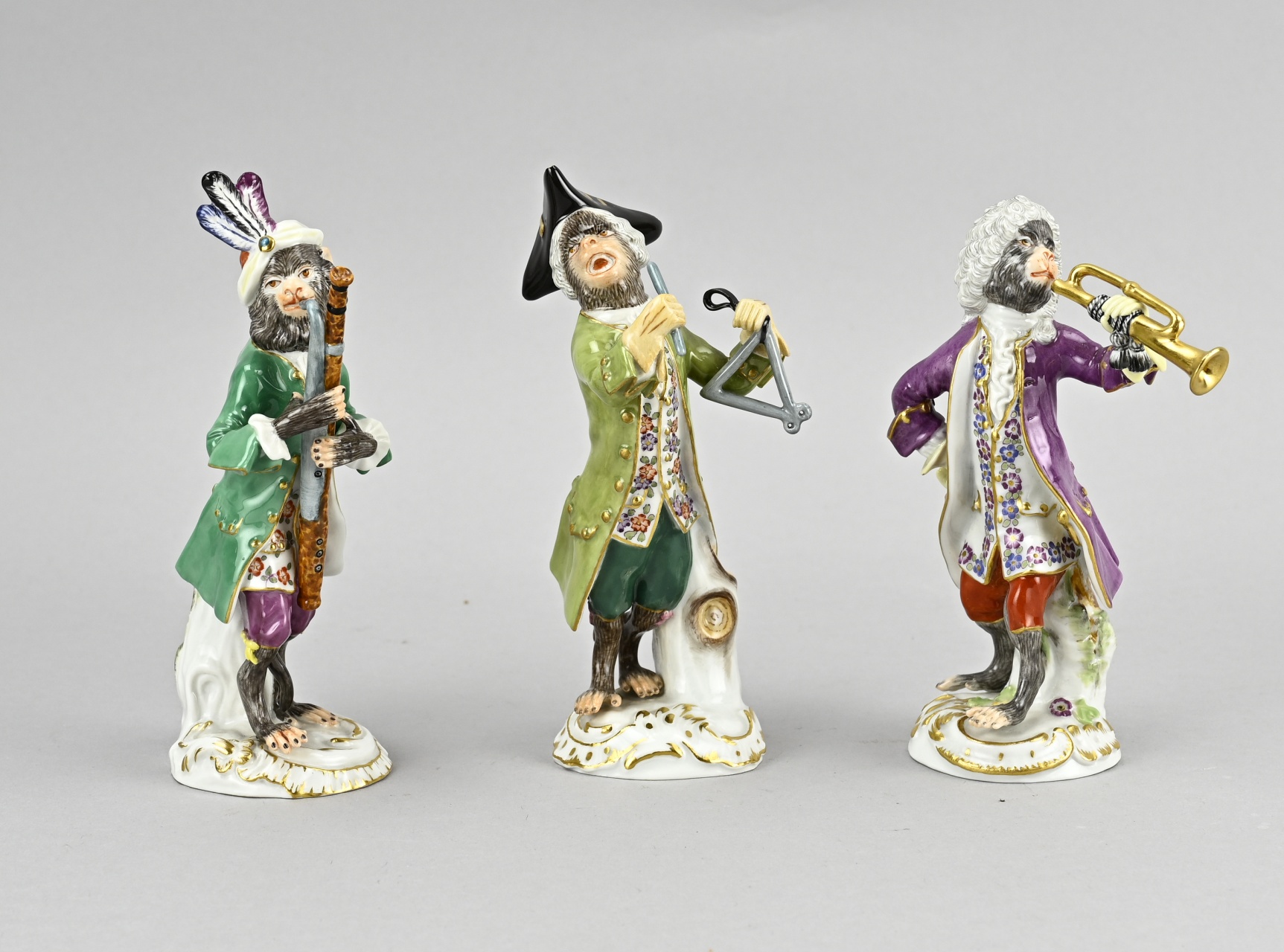 3x Meissen statue