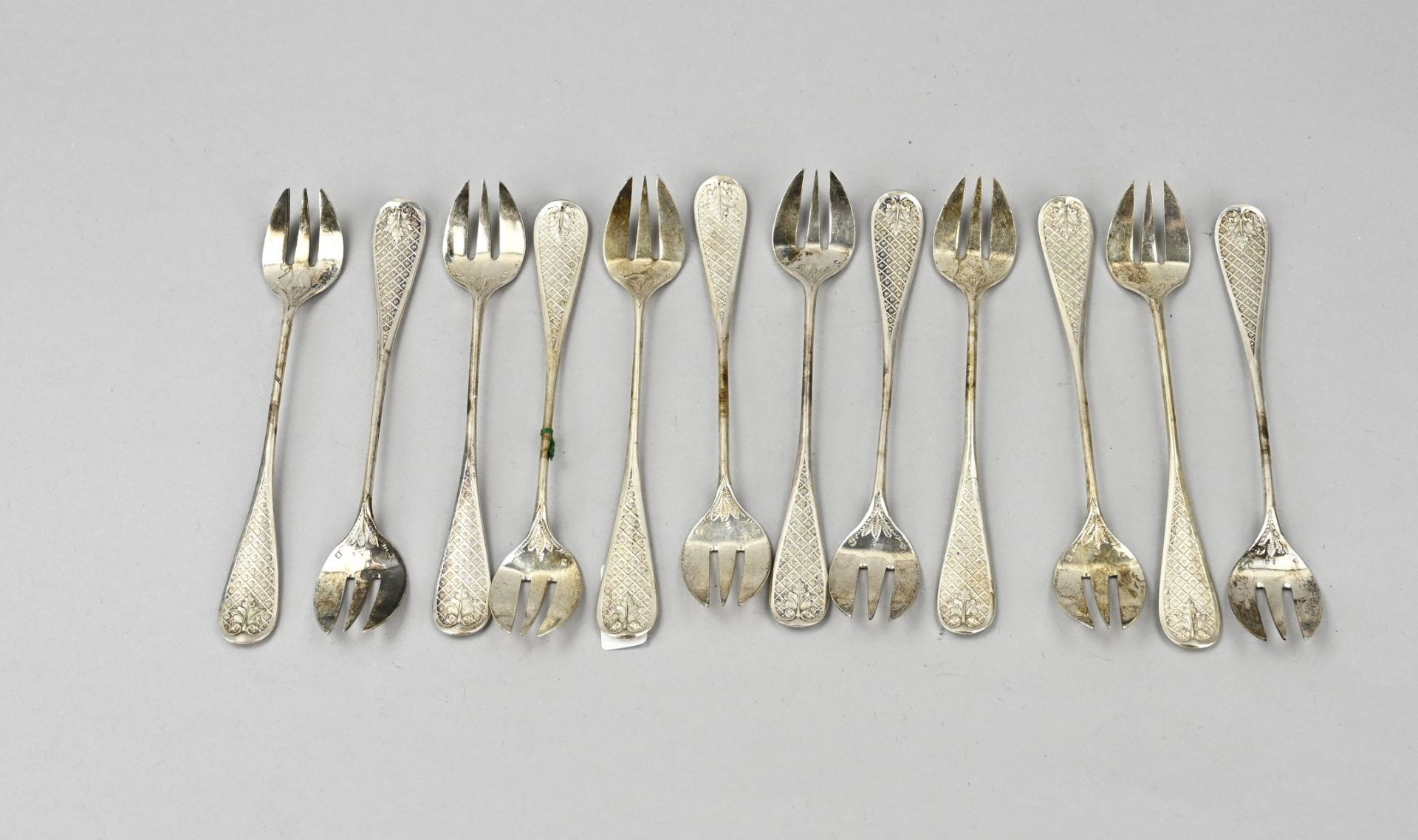 12 Silver oyster spoons