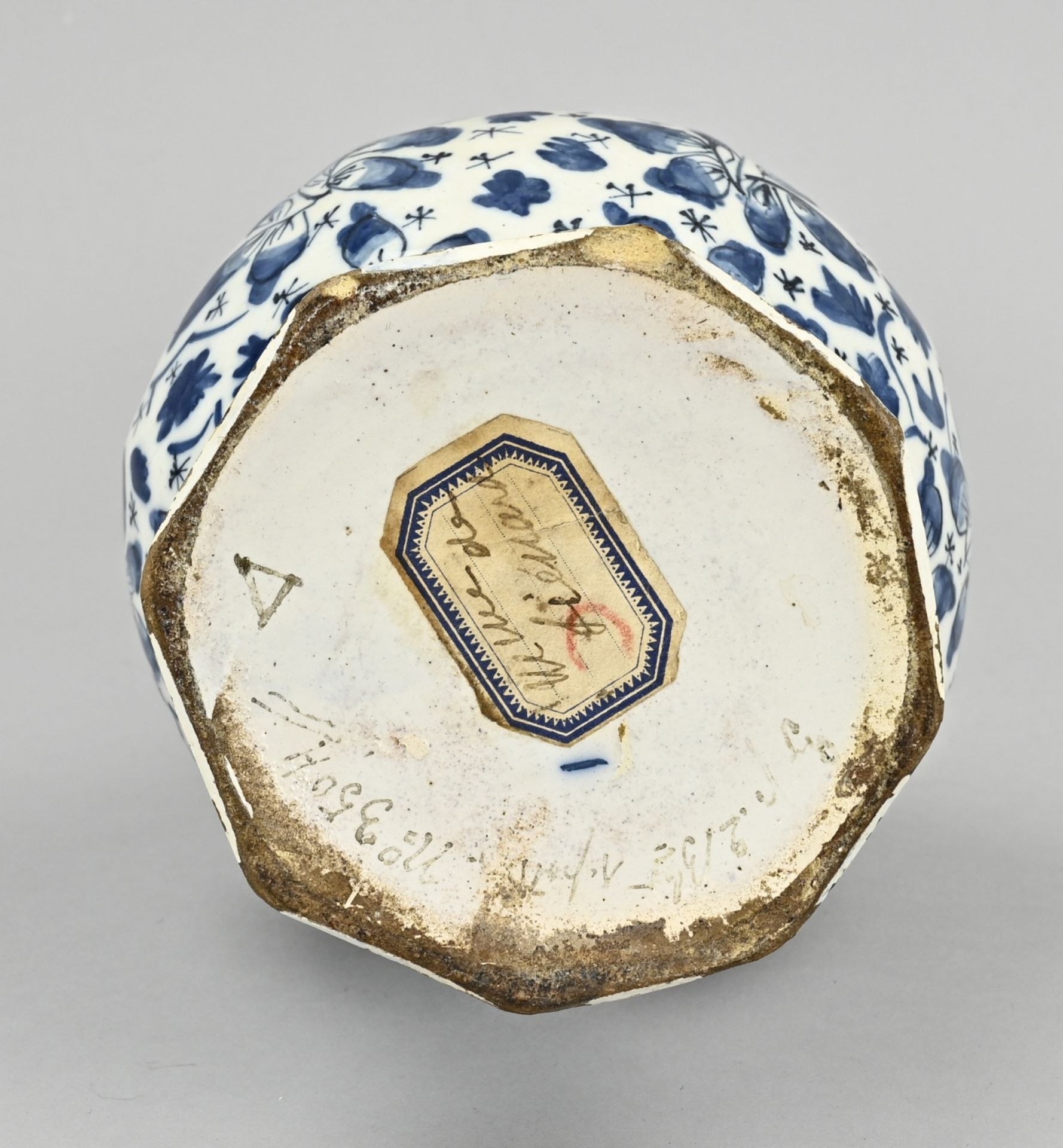 Delft knob vase, H 29.5 cm. - Image 2 of 2