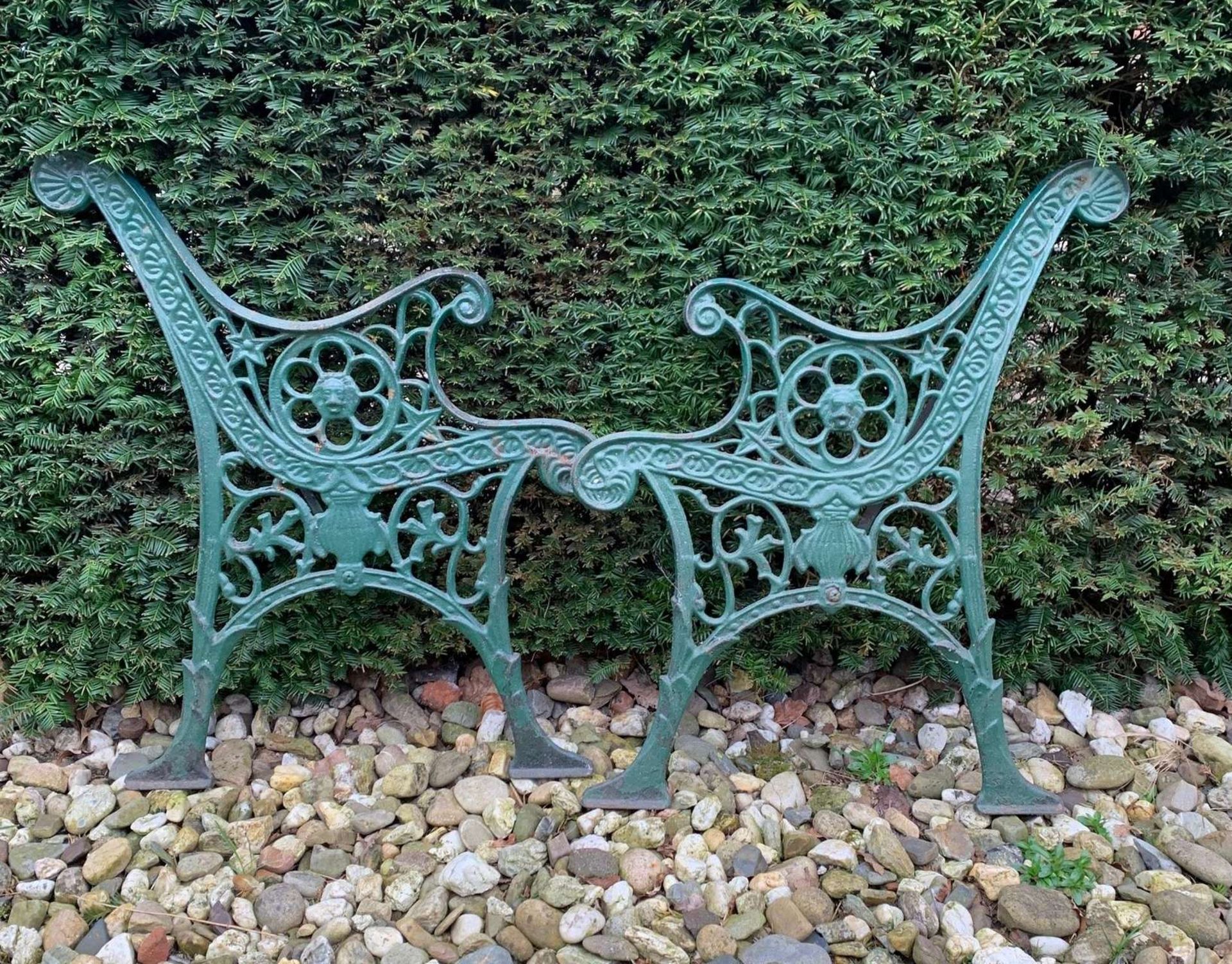 Two garden bench legs