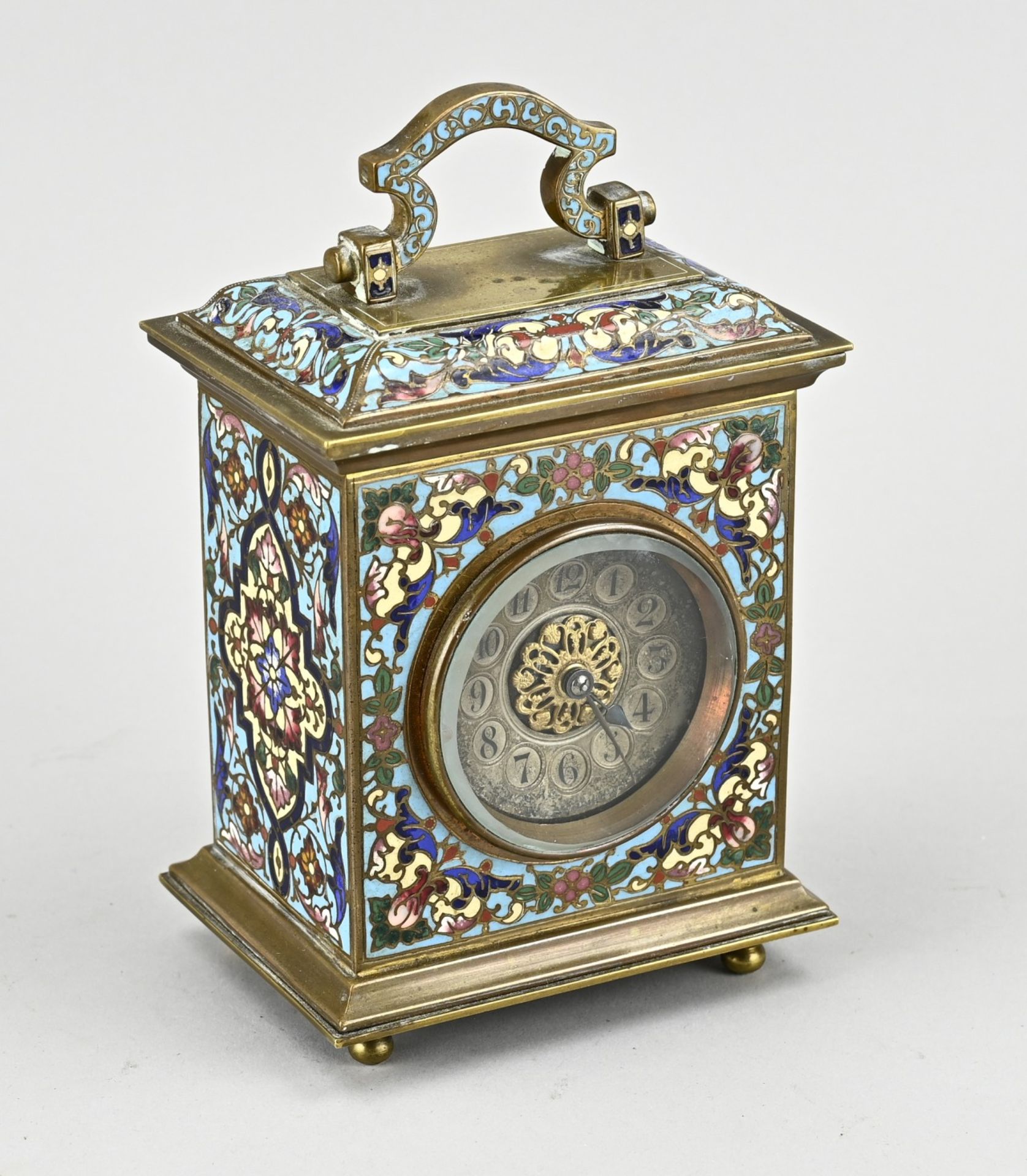 French travel alarm clock, 1880