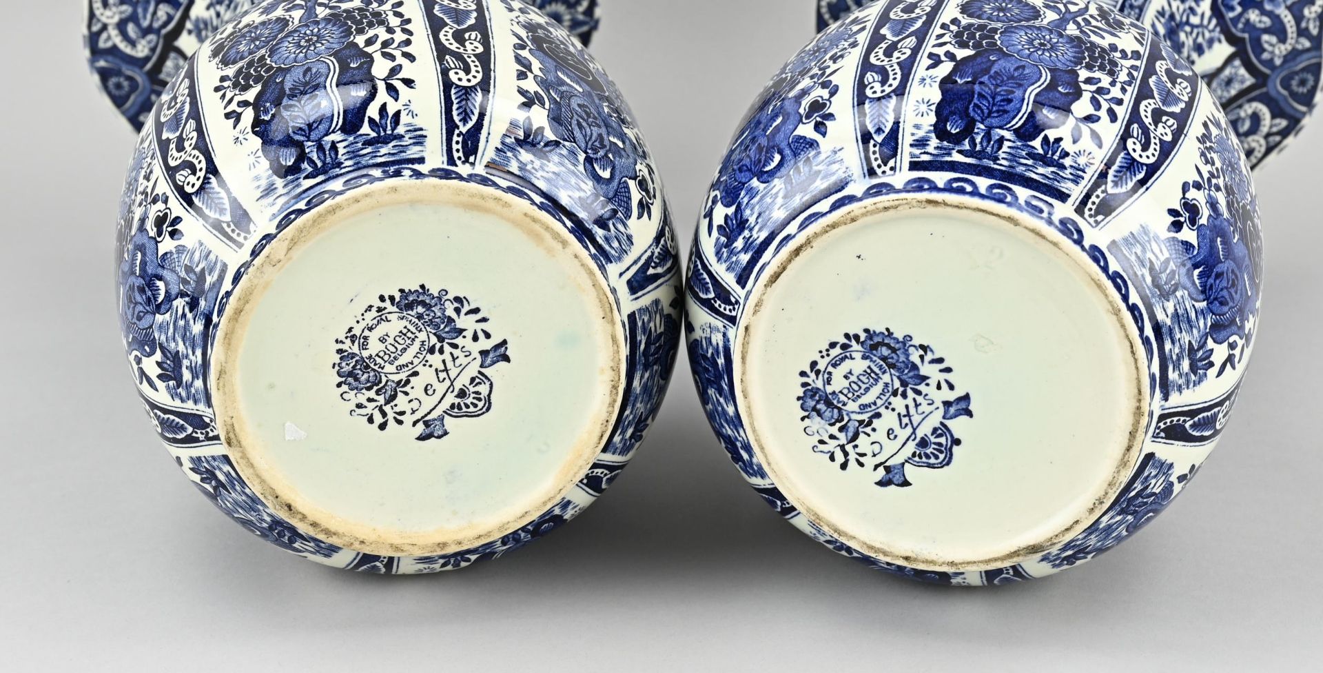 2x Delft vase, H 34 cm. - Image 2 of 2