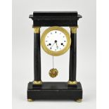 Marble portal clock, H 39 cm.