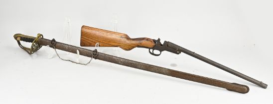Antique saber + rifle