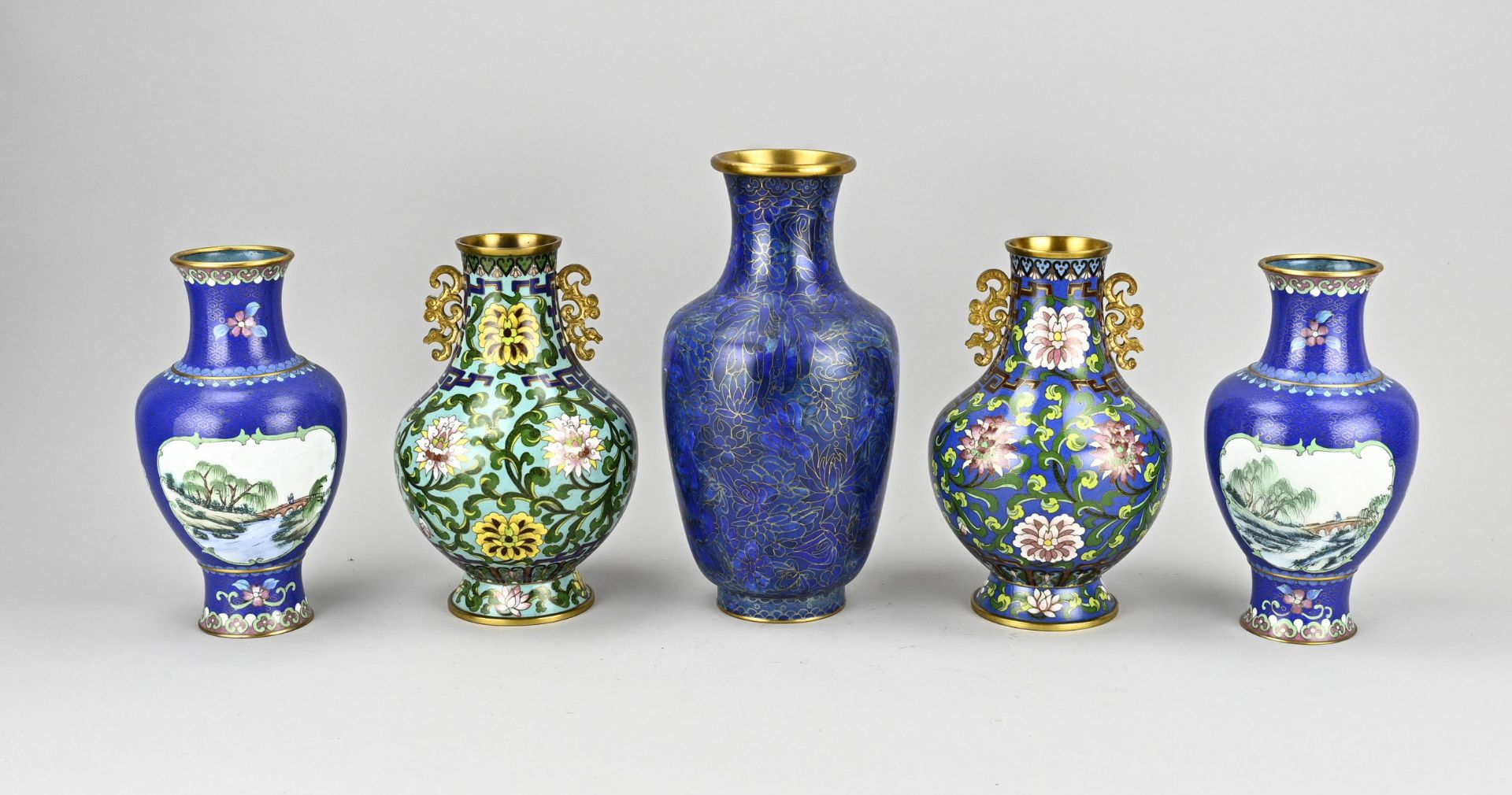 5x CloisonnÃ© vase