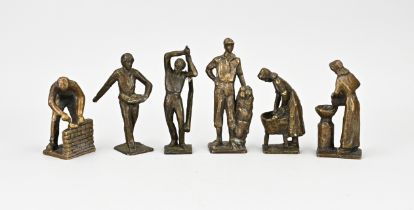 Lot of bronze figures (6x)