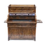 Burr walnut desk, 1860