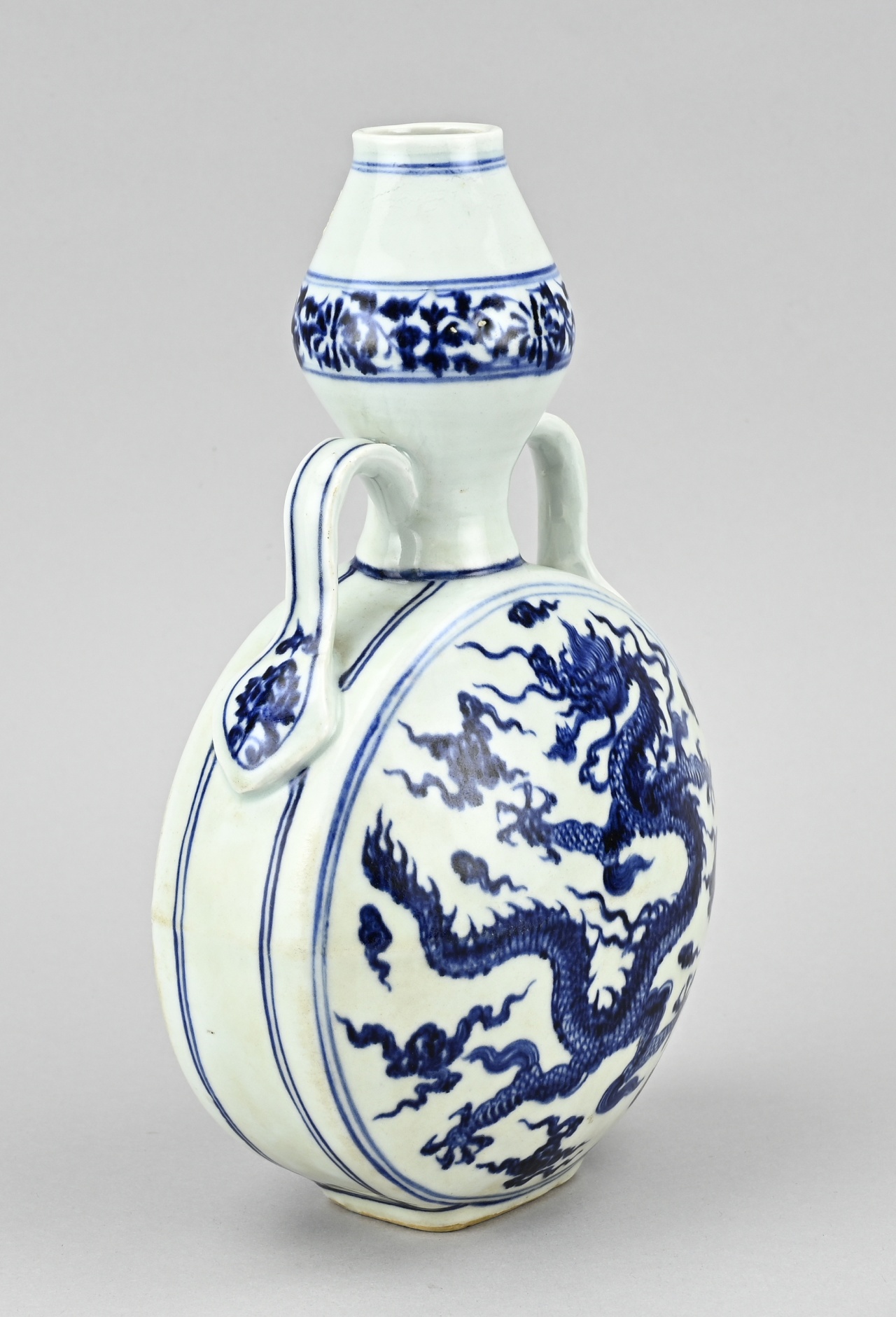 Dragon moon vase, H 28 cm. - Image 2 of 3
