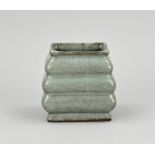 Celadon vase (ribbed)