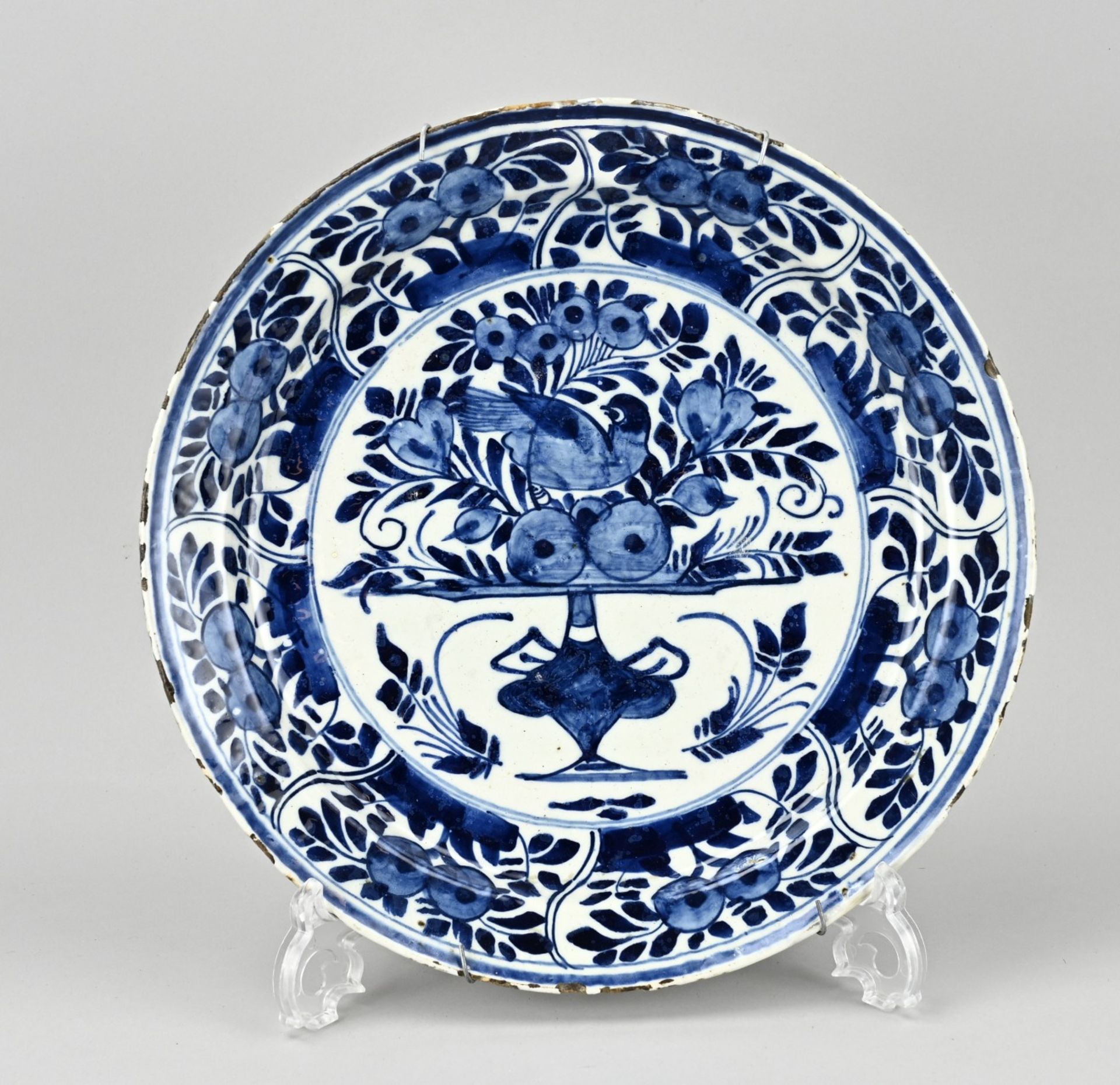 Antique Delft dish Ã˜ 31.2 cm.