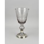 18th century glass on silver base