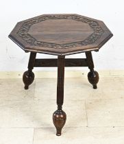 Folding table with carving