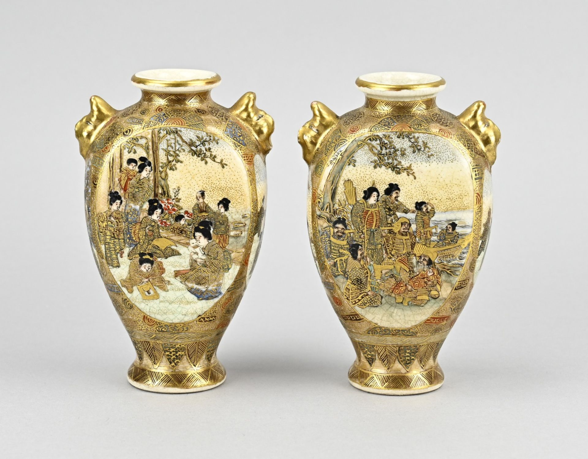 Pair of Satsuma vases