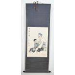 Chinese scroll painting, 145 x 51 cm.