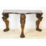 Console table with lion heads