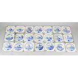 Lot of tiles, landscape in circle (20 pcs.)