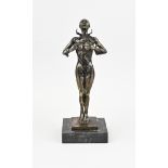 Bronze statue, Erotic lady in catsuit