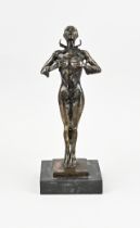 Bronze statue, Erotic lady in catsuit