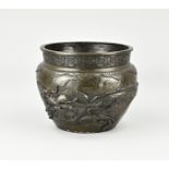 Japanese or Chinese bronze flower pot Ã˜ 25 cm.