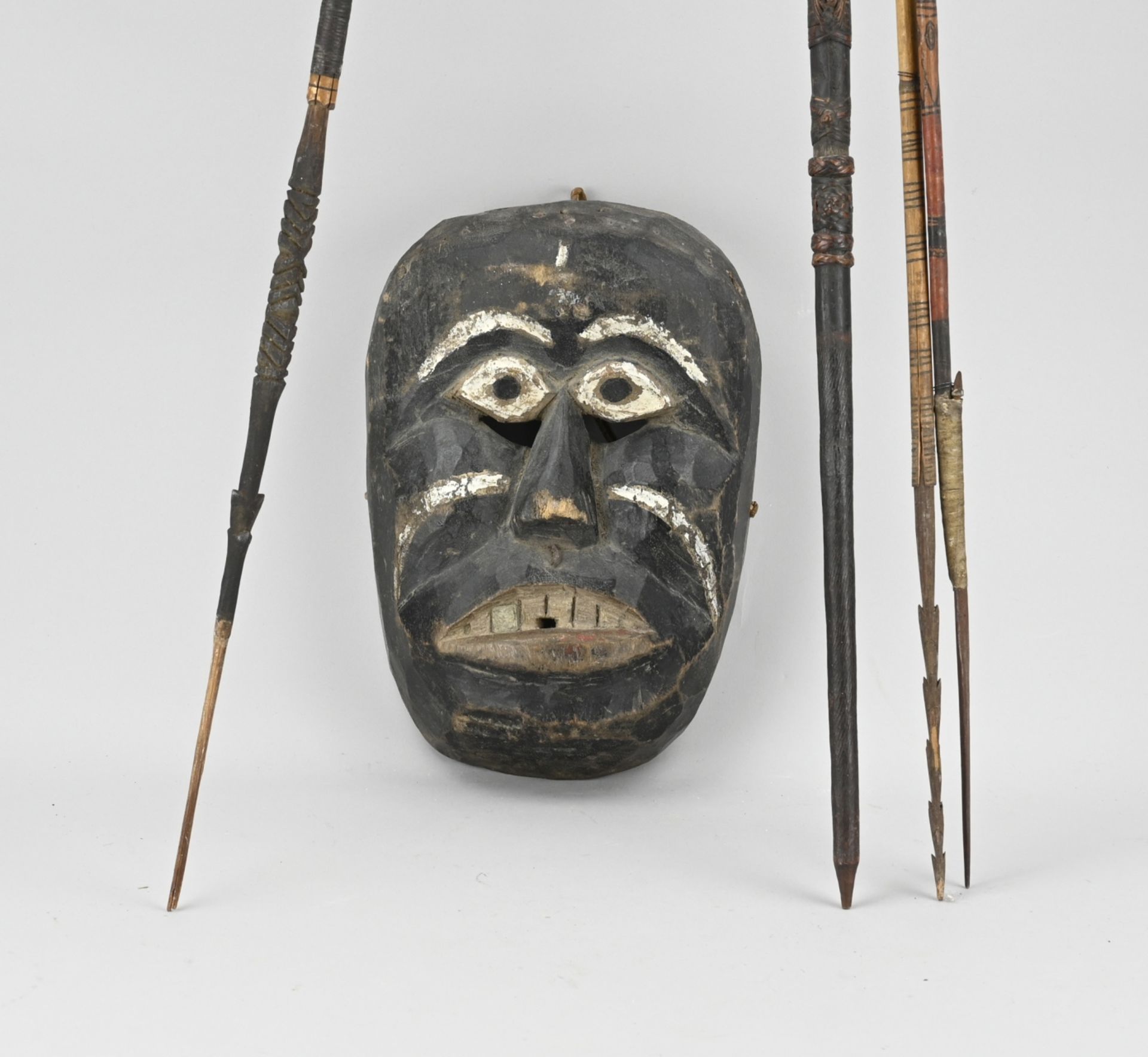 Fate ethnography (bow, spears, mask) - Image 2 of 2