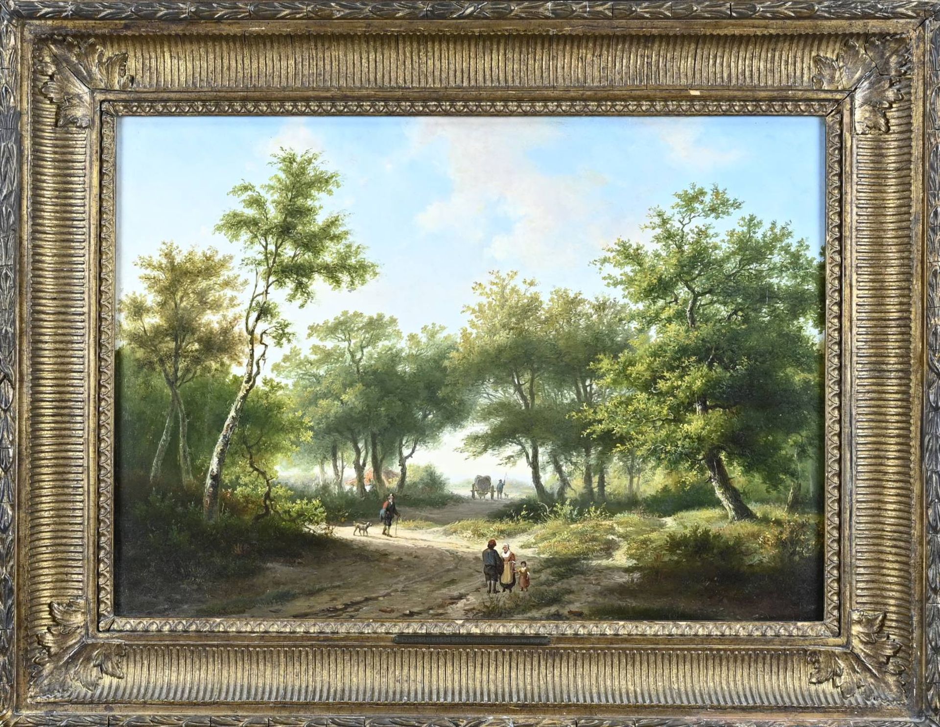 HP Cuckoo, Sunny forest path with horse cart and figures