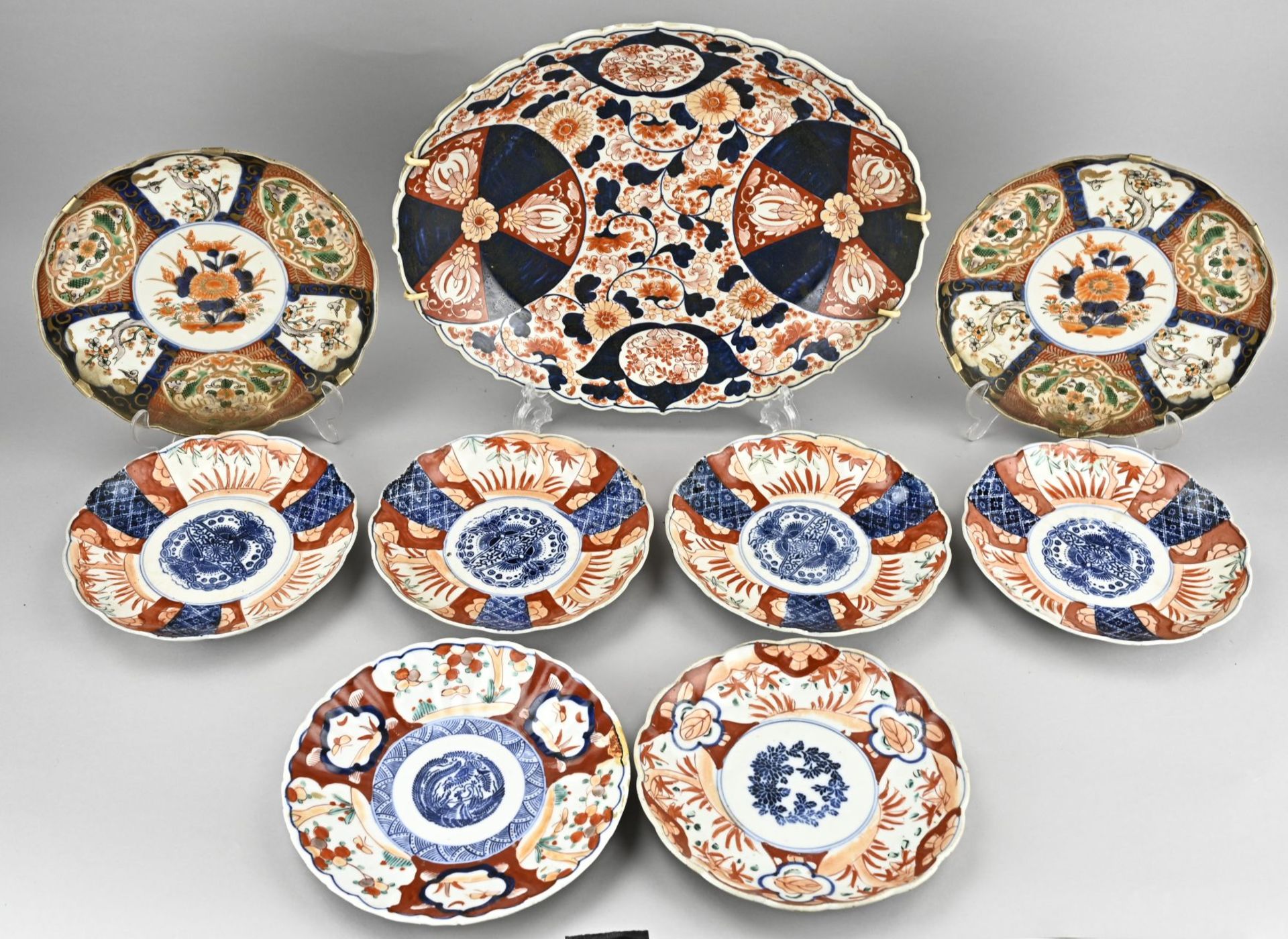 Lot Japanese Imari porcelain (9x)