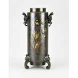 Rare Japanese bronze meiji vase, H 32.3 cm.