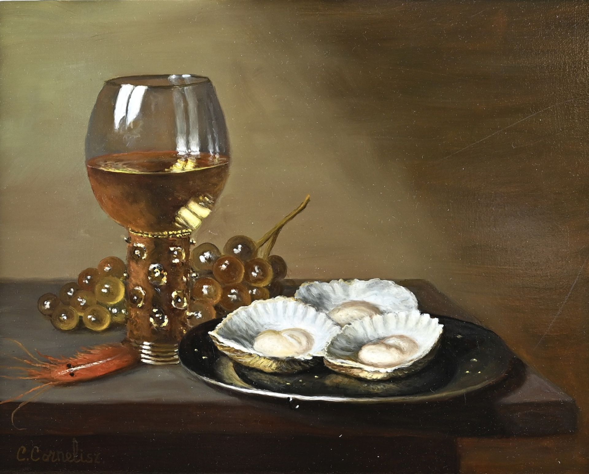 C. Cornelisz, Roemer with oyster