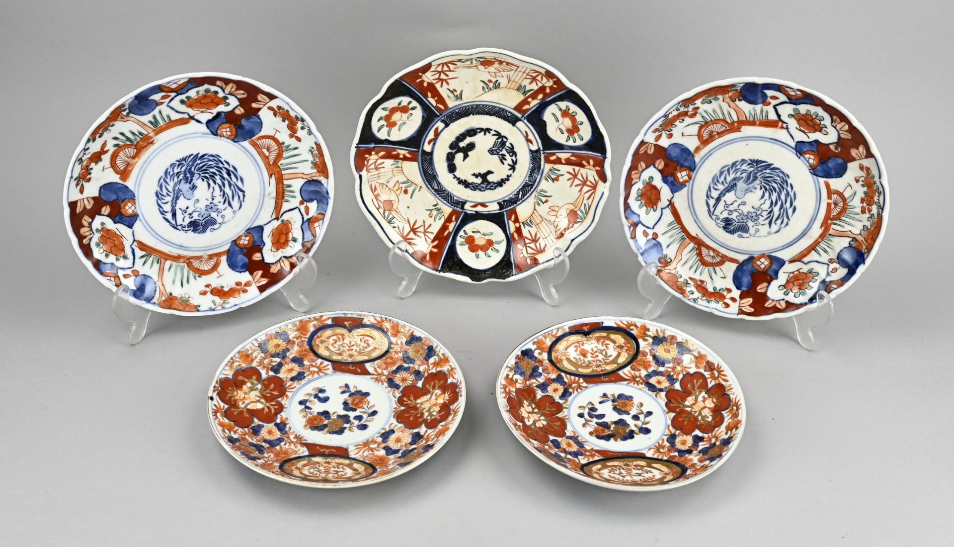 5x Imari plate Ã˜ 20 - 21.5 cm.