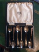 Set of 6 Cased Sterling Silver Teaspoons, Birmingham 1933
