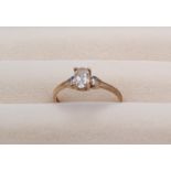 9ct Gold Solitaire Ring, weight 1.25g, size L