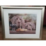 Framed and Glazed Limited Edition Print of Two Weimaraners, Number 65/395