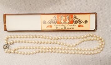 A Set of Two String Manacor Pearls in original box