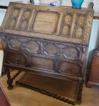 An Oak Fall Front Bureau from the house of Bobby Shaftoe by repute