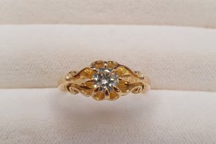 18ct Gold and Diamond Ring (0.3ct) from 1911. Weight 3.34g, Size K