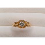18ct Gold and Diamond Ring (0.3ct) from 1911. Weight 3.34g, Size K