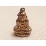 Small White Medal Buddah Pendant with worn mark to base