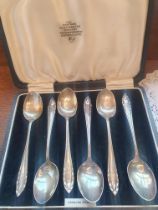 Cased Set of 6 Silver Teaspoons Hallmarked Birmingham 1933