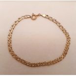 9ct Gold Bracelet Chain, weight is 2.85g