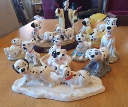 Royal Doulton 101 Dalmation Figurines including Cruella de Ville - 11 pieces in total