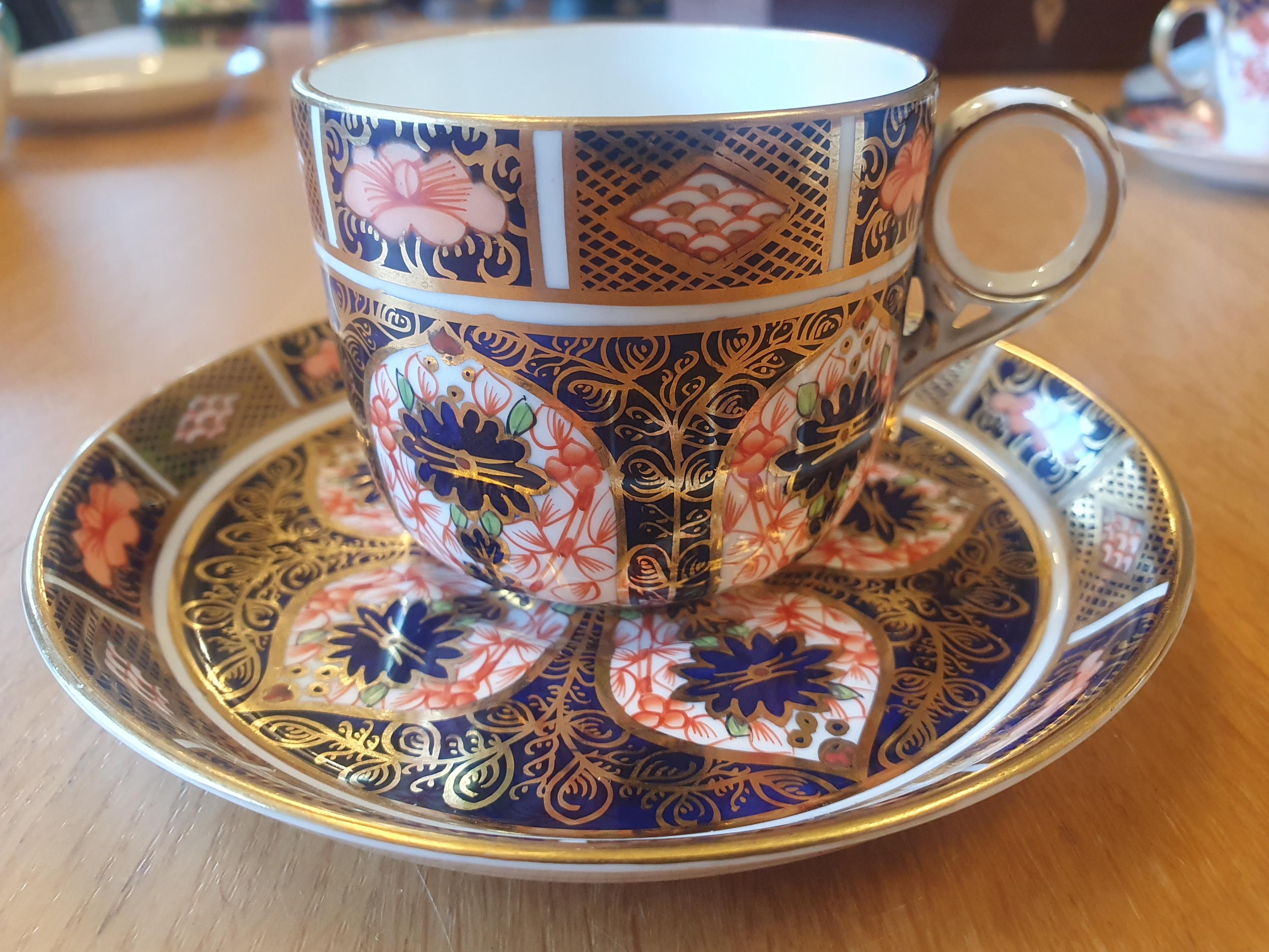 Royal Crown Derby Imari Cup and Saucer Set 1891-1921, produced at Osmaston Road Factory