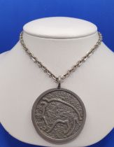 Jorgen Jensen Taurus Danish Pewter Pendant and Chain