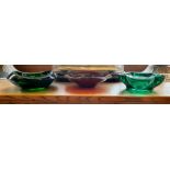 Three Pieces of Art Glass (unmarked)