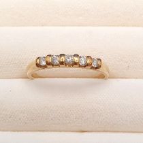 9ct Gold Brilliant Cut Five Stone Diamond Ring, weight 2.15g, Size S