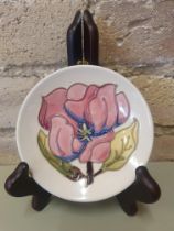 Moorcroft Boxed Magnolia Trinket Dish measuring 4.5 inches diameter