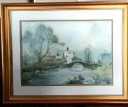 Sam Chadwick (1902-1992) Pair of Watercolours, titled Packhorse Bridge, Wasdale, and Wastwater.