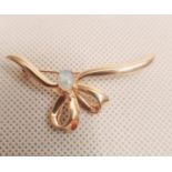 9ct Gold Brooch with Opal and Diamond