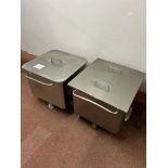 2 X TOTE BINS WITH LIDS