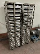 2 X UNITECH 14 TIER TROLLETS WITH GASTRO TRAYS